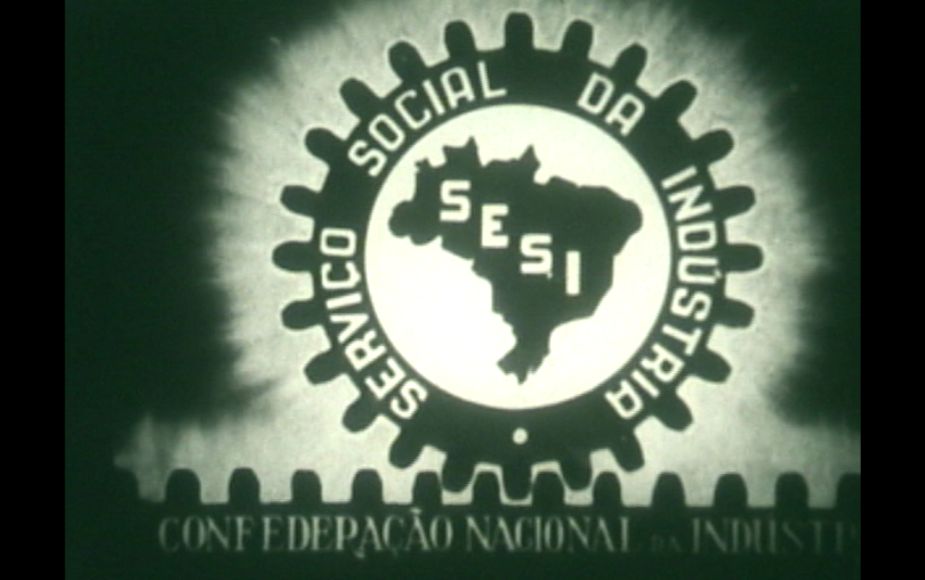 Logotipo antigo do SESI, recuperado de um vídeo histórico, da década de 1960.