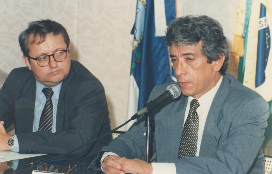 Mauro Viegas Filho na reunião do Conselho Empresarial e de Infraestrutura, em 1997. Créditos: Geraldo Viola/ Acervo Firjan